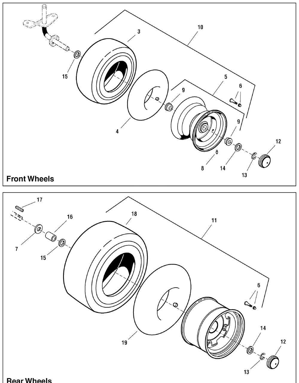 Wheel And Tires Group Diagram and Parts List for 2690844-EYK175462H  Briggs and Stratton Lawn Tractor